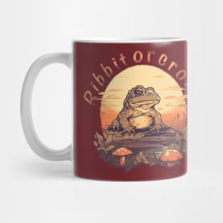 Frog, toad mushroom vintage sunset Mug